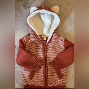 Carter's Red and White Striped Hooded Sweater